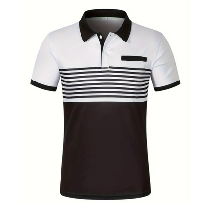 Hawke & Griffin™ - Men’s Casual Stripe Short Sleeve Polo Shirt