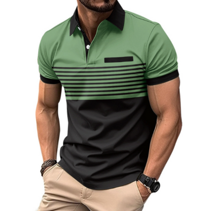 Hawke & Griffin™ - Men’s Casual Stripe Short Sleeve Polo Shirt