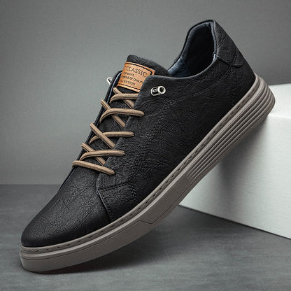 PrestigeWalk™ - Men’s Lace Up Oxford Genuine Leather Sneakers