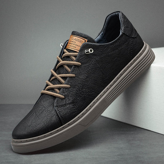 PrestigeWalk™ - Men’s Lace Up Oxford Genuine Leather Sneakers