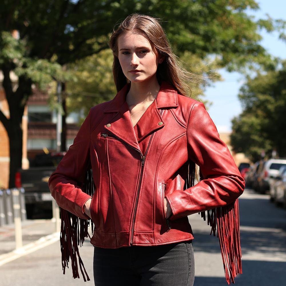 Rodeo Rebel™ - Daisy Women's Premium 100% Cowhide Leather Jacket