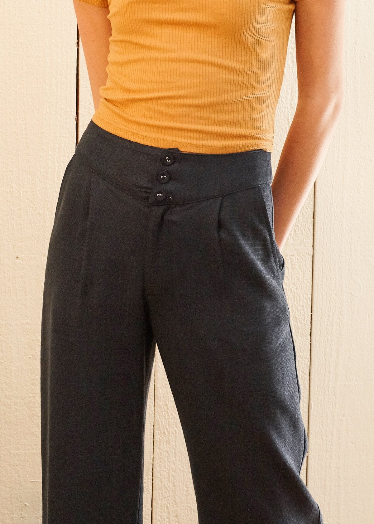 VeloraVibe™ - Women's Fringe Hem Cropped Pants in Navy