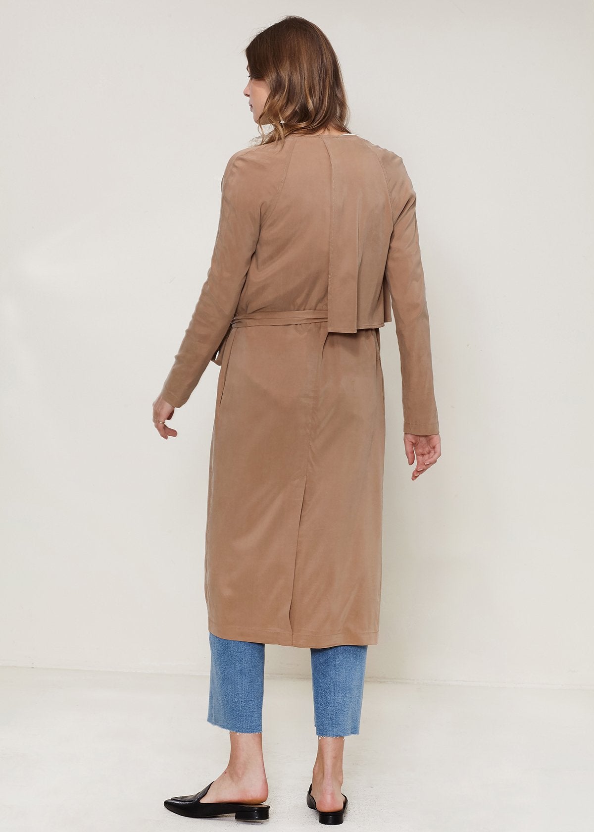 Carlyn Coats™ - Women's Wrap Sand Brown Trench Coat
