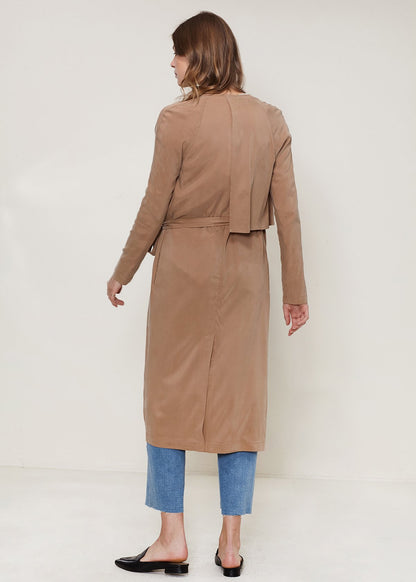 Carlyn Coats™ - Women's Wrap Sand Brown Trench Coat