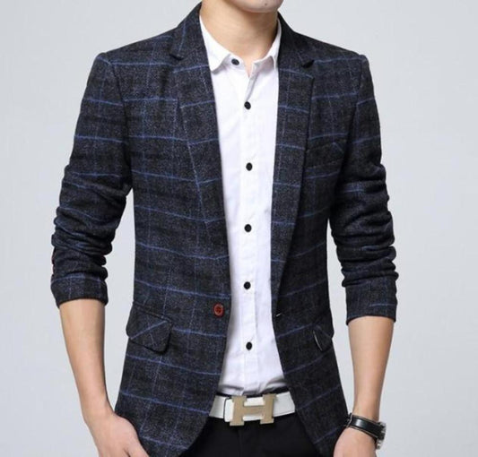 Elysian Tailor™ - Men’s Casual Plaid Blazer – Fall & Winter Collection