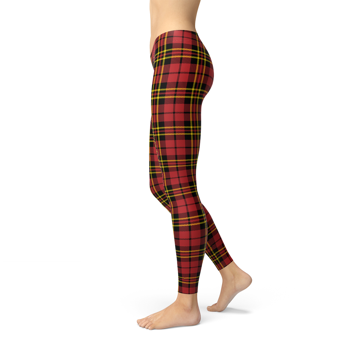 VitalFlow™  - Women's Red Plaid Tartan Leggings