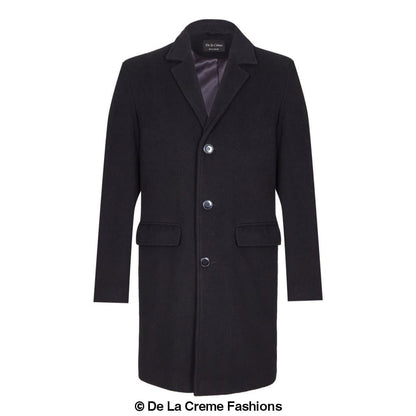 De La Creme™ - Men’s Wool Mix Single Breasted Overcoat