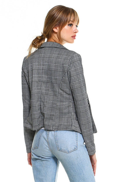 Linden Gray™ - Women's Classic Plaid Fitted Blazer – Gray