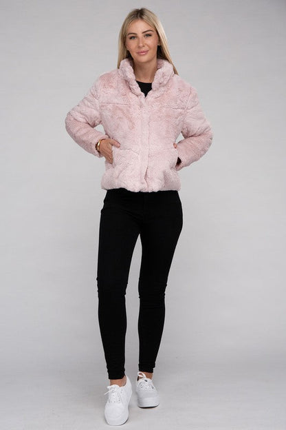 Winter Reverie™ - Women's Fluffy Zip-Up Sweater Jacket
