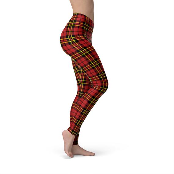 VitalFlow™  - Women's Red Plaid Tartan Leggings
