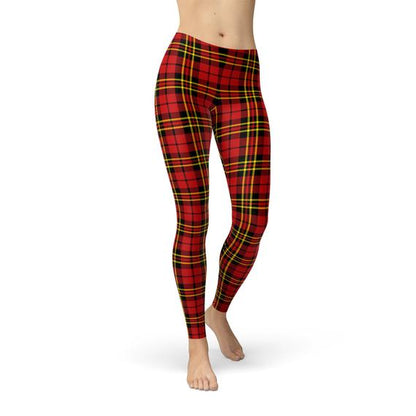 VitalFlow™  - Women's Red Plaid Tartan Leggings