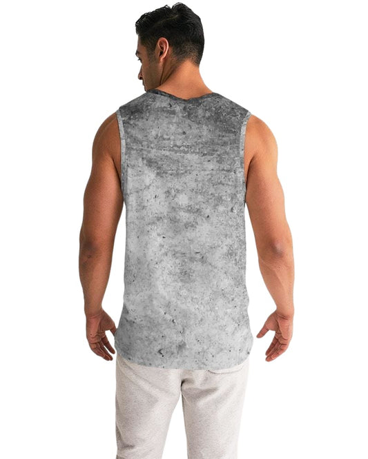 PinnacleGear™  - Men's Graphic Tank Top, Black & Gray Grunge Print
