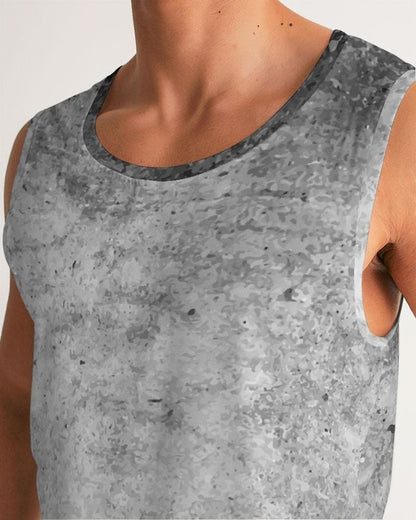PinnacleGear™  - Men's Graphic Tank Top, Black & Gray Grunge Print